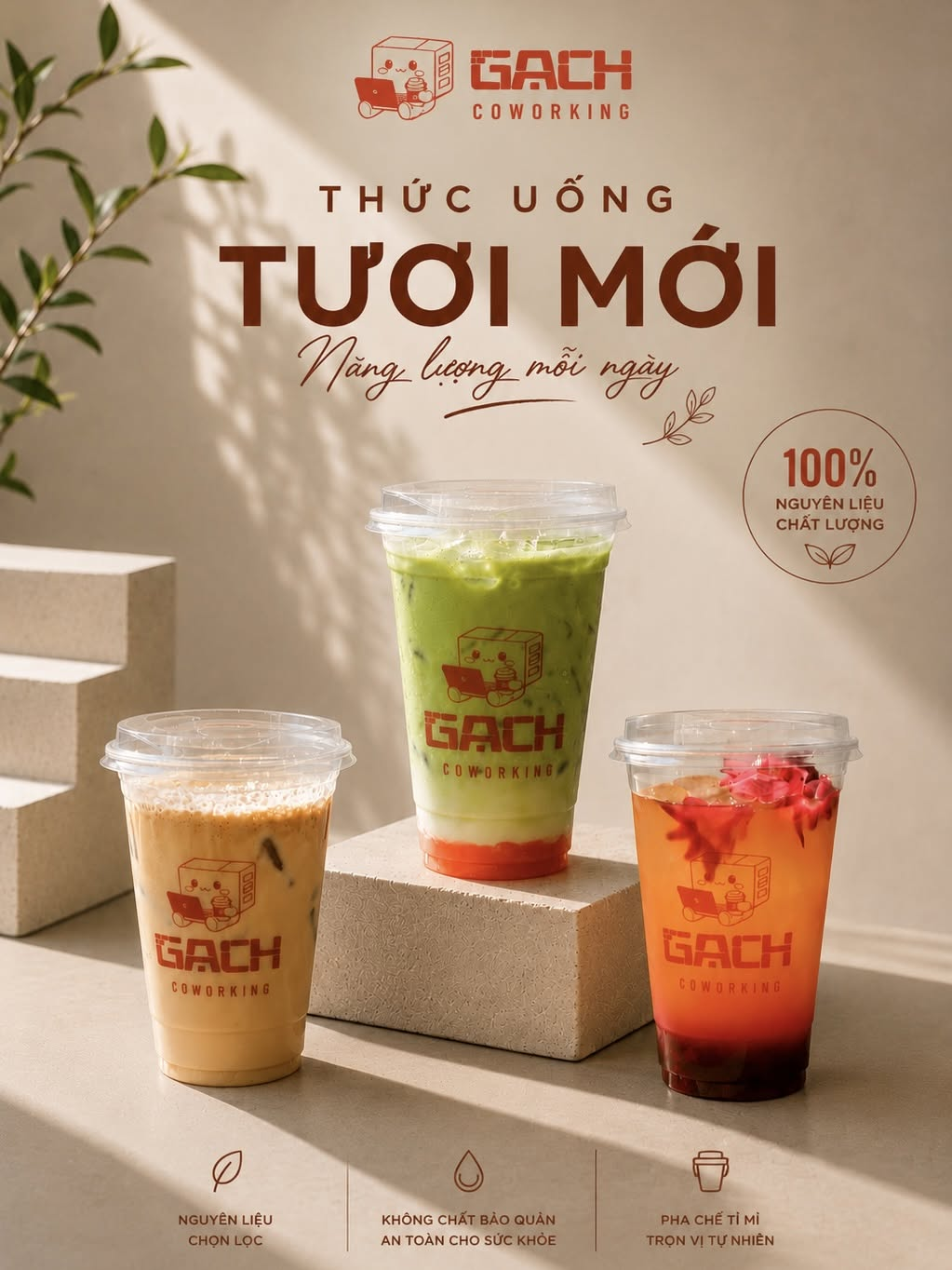 Đồ uống tại Gạch-Coworking Space